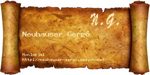 Neuhauser Gergő névjegykártya